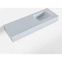 Mondiaz lex clay vrijhangende solid surface wastafel 90 cm. Positie wasbak rechts
