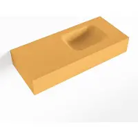 Mondiaz LEX Ocher vrijhangende solid surface wastafel 70cm. Positie wasbak rechts