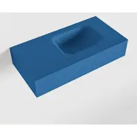 Mondiaz LEX Jeans vrijhangende solid surface wastafel 60cm. Positie wasbak rechts