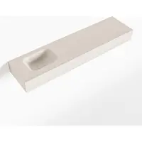 Mondiaz LEX Linen vrijhangende solid surface wastafel 120cm. Positie wasbak links
