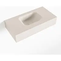 Mondiaz LEX Linen vrijhangende solid surface wastafel 60cm. Positie wasbak midden