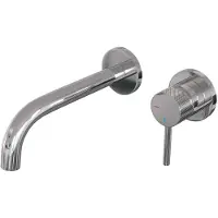 Brauer Chrome Carving inbouw wastafelkraan met gebogen uitloop, lange handgreep en ColdStart chroom rechts