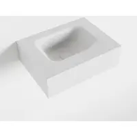 Mondiaz LEX Talc vrijhangende solid surface wastafel 40cm. Positie wasbak midden