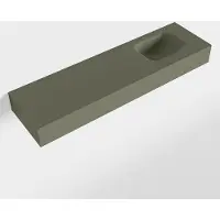 Mondiaz LEX Army vrijhangende solid surface wastafel 110cm. Positie wasbak rechts