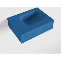 Mondiaz LEX Jeans vrijhangende solid surface wastafel 40cm. Positie wasbak rechts