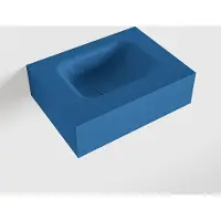 Mondiaz LEX Jeans vrijhangende solid surface wastafel 40cm. Positie wasbak midden