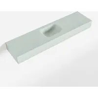 Mondiaz LEX Greey vrijhangende solid surface wastafel 120cm. Positie wasbak midden
