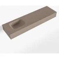Mondiaz LEX Smoke vrijhangende solid surface wastafel 110cm. Positie wasbak links