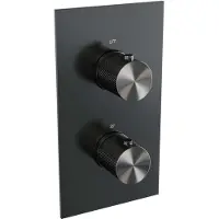 Brauer Gunmetal Carving 3-weg inbouwthermostaat gunmetal geborsteld PVD