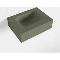Mondiaz lex army vrijhangende solid surface wastafel 40 cm. Positie wasbak midden