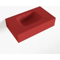 Mondiaz lex fire vrijhangende solid surface wastafel 50 cm. Positie wasbak links