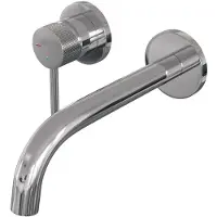 Brauer Carving Inbouw Wastafelkraan - Gebogen Uitloop - Rozetten - Hendel 1 Links - Chroom - Messing - Kranen, Wastafelkranen, Inbouw Wastafelkranen