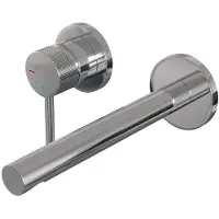 Brauer Chrome Carving inbouw wastafelmengkraan met rechte uitloop en rozetten model A2 chroom