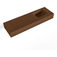 Mondiaz LEX Rust vrijhangende solid surface wastafel 100cm. Positie wasbak rechts
