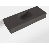 Mondiaz LEX Dark_grey vrijhangende solid surface wastafel 80cm. Positie wasbak midden