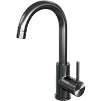Brauer Gunmetal Carving hoge opbouw wastafelmengkraan met draaibare ronde uitloop model A gunmetal geborsteld PVD