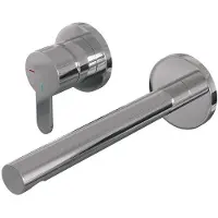 Brauer Chrome Edition ColdStart wastafelkraan inbouw rechte uitloop en rozetten model D2 chroom
