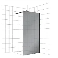 Boss & Wessing Inloopdouche bws free time 90x200 cm rookglas timeless coating mat zwart profiel