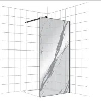 Boss & Wessing Inloopdouche BWS Free Time 120x200 cm Marmer Glas Timeless Coating Mat Zwart Profiel
