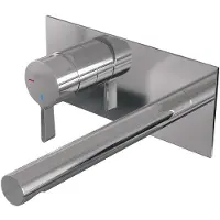 Brauer Chrome Edition inbouw wastafelmengkraan met rechte uitloop en afdekplaat model E2 chroom