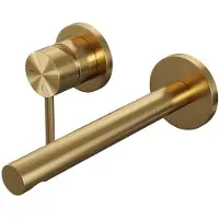 Brauer Edition Inbouw Wastafelkraan - Rechte Uitloop - Rozetten - Hendel 1 Links - Geborsteld Goud PVD - Messing - Kranen, Wastafelkranen, Inbouw