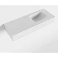 Mondiaz lex talc vrijhangende solid surface wastafel 80 cm. Positie wasbak rechts