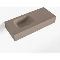 Mondiaz LEX Smoke vrijhangende solid surface wastafel 70cm. Positie wasbak links