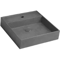 Hak Quadrado Betonnen wastafel inclusief afvoer, 46x46cm, zwart graniet
