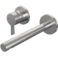 Brauer Edition Inbouw Wastafelkraan - Rechte Uitloop - Rozetten - Hendel 2 Links - Geborsteld RVS PVD - Messing - Kranen, Wastafelkranen, Inbouw