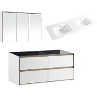 Differnz Badkamermeubelset providence met keramiek wastafel 120 cm wit
