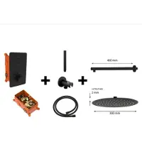 Best design Regendoucheset one pack inbouw thermostaat nero m300 mat zwart