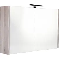 Best design Spiegelkast Happy Grey Incl. LED verlichting 100x60 cm Grijs Eiken