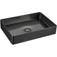 Sapho AURUM RVS wastafel, 50x35 cm, inclusief afvoer, in de kleur gun metal