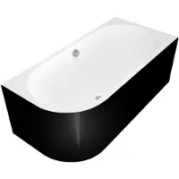 Polysan Ligbad Astra 160x75x60 cm Asymmetrisch Rechts Zwart Wit