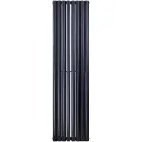 Belrad Paneelradiator, verticaal, dubbelwandig, zwart, mat, 1800x472 (hoogte x breedte), 1640W