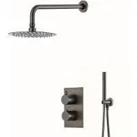 Boss & Wessing Inbouw regendouche set bws exclusive wanduitloop gunmetal 30 cm