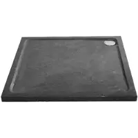 Sanilux Douchebak natuursteen jory 100x100x4 cm vierkant zwart/bruin
