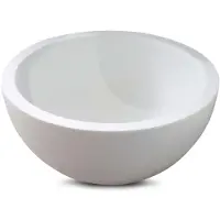 Luca Fontein sanitair rond 24x24x12 cm solid surface mat wit geen kraangat