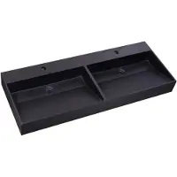 Sanilux Wastafel quartz trend 140x47x12 cm dubbele spoelbak mat zwart
