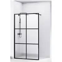 Van Rijn Douchewand st04 helder glas 8 mm 6 delen aluminium profiel zwart 90x200 cm