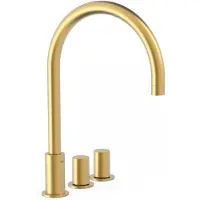 Tres Badrandkraan Study Exclusive Tweeknops Uitloop Gebogen 21,5 cm Mat Goud