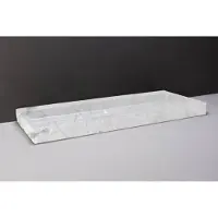 Forzalaqua Wastafel Palermo Carrara Gepolijst & Gekapt 120,5x51,5x9 cm Inclusief Kraangat