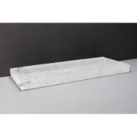 Forzalaqua Wastafel palermo carrara gepolijst & gekapt 120,5x51,5x9 cm 2 kraangaten