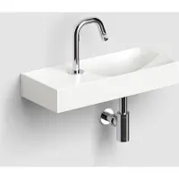 Clou vale fontein met kraangat links met geïntegreerde afvoer wit mat keramiek 45 cm