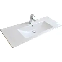 Sanicare Wastafel q15 keramiek 1 kraangat 120x45 cm wit