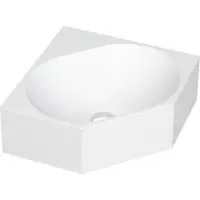 Ink Hoekfontein matrix polystone zonder kraangat 27x27x10 cm mat wit 3404331