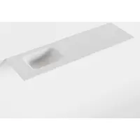 Mondiaz LEX Talc solid surface inleg wastafel voor toiletmeubel 100cm. Positie wasbak links