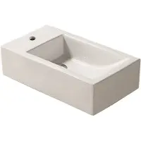 Sanilux Fontein qubic rechthoek 45x25x12 cm keramiek wit links
