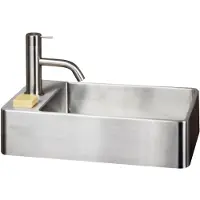 Dekker Fontein Lanesto Vanity 22x40x10 cm RVS Grijs (excl kraan incl waste)