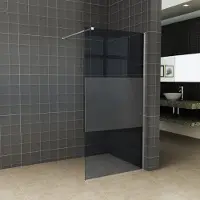Boss & Wessing BWS Inloopdouche Pro Line Rookglas met Middenband 100x200 8mm Nano Coating RVS Profiel en Stang
